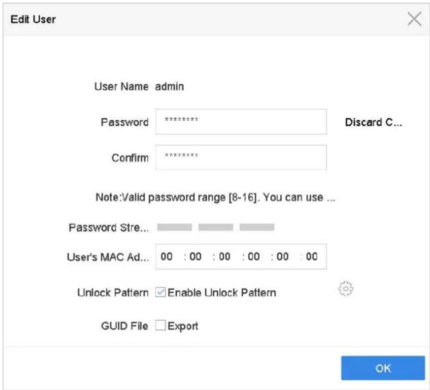 Hikvision DS-7616NXI-I2 - Edit the Admin User - 1