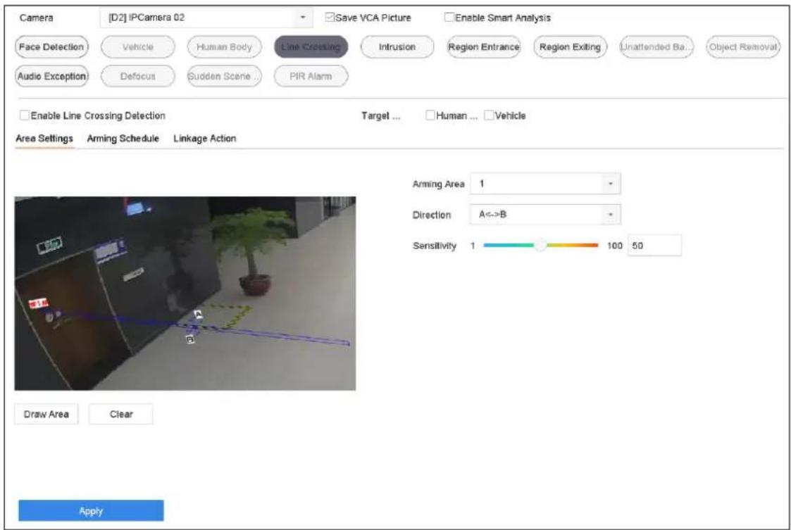 Hikvision DS-7616NXI-I2 - Line Crossing Detection - 1