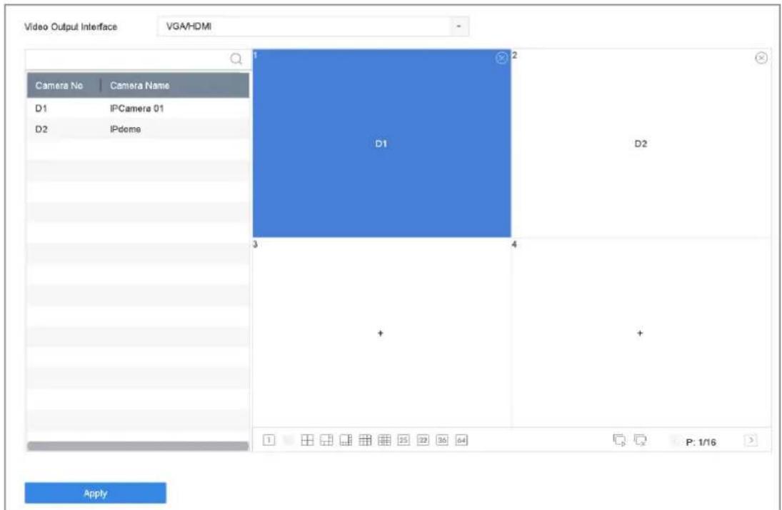 Hikvision DS-7616NXI-I2 - Configure Live View Layout - 1