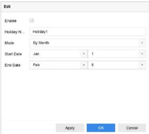 Hikvision DS-7616NXI-I2 - Configure Holiday Recording and Capture - 1