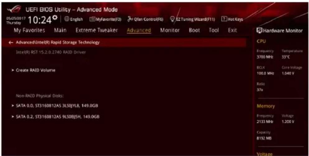 ASUS ROG Rampage VI Extreme Encore - Intel® Rapid Storage Technology in UEFI BIOS - 4