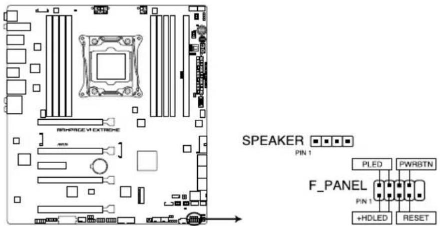ASUS ROG Rampage VI Extreme Encore - System panel connectors (10-1 pin F\_PANEL; 4-pin SPEAKER) - 1
