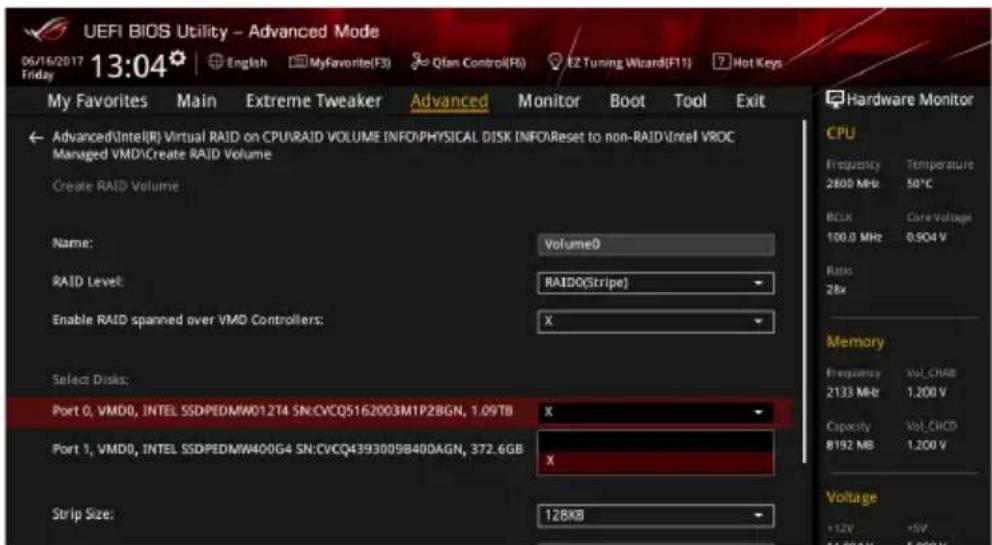 ASUS ROG Rampage VI Extreme Encore - Creating a RAID set - 2
