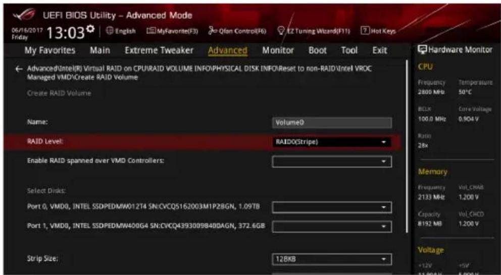 ASUS ROG Rampage VI Extreme Encore - Creating a RAID set - 1