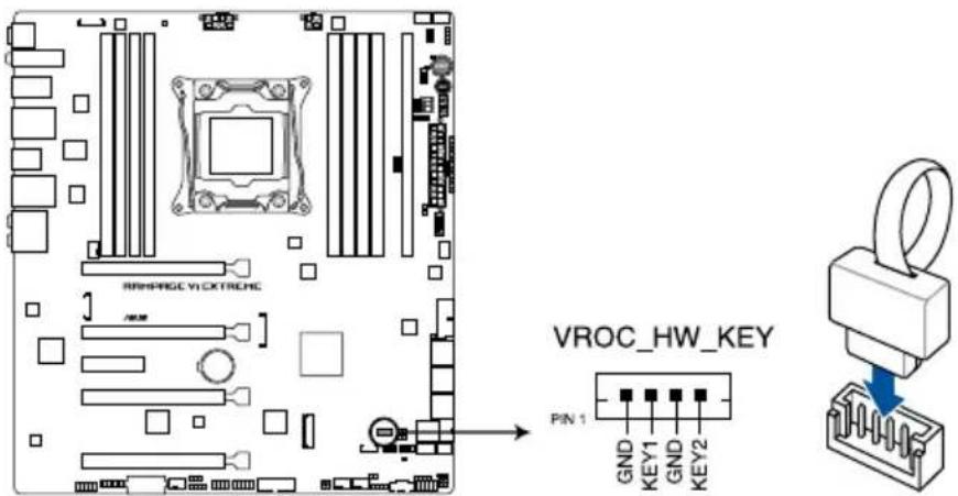 ASUS ROG Rampage VI Extreme Encore - VROC\_HW\_KEY connector (4-pin VROC\_HW\_KEY) - 1