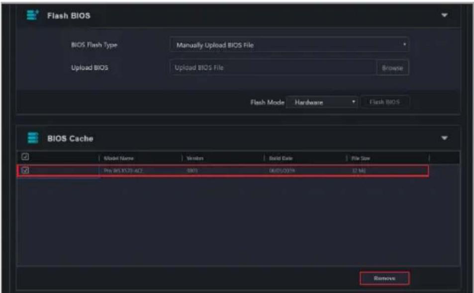 ASUS Pro WS X570-ACE - Removing a BIOS file from the BIOS cache - 1