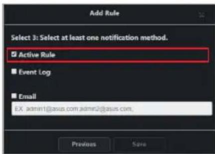 ASUS Pro WS X570-ACE - Enable or disable the newly added rule by checking Active Rule. - 1