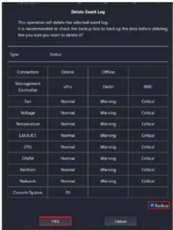 ASUS Pro WS X570-ACE - To delete entries from the Event Log or Mission Center - 2