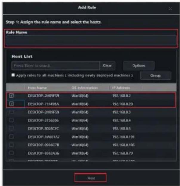 ASUS Pro WS X570-ACE - Enter a rule name, then select the devices to apply the rule to. Click Next. - 2