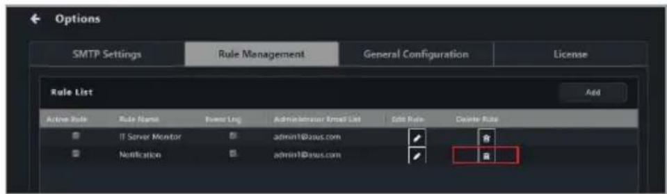 ASUS Pro WS X570-ACE - Deleting a notification rule - 1