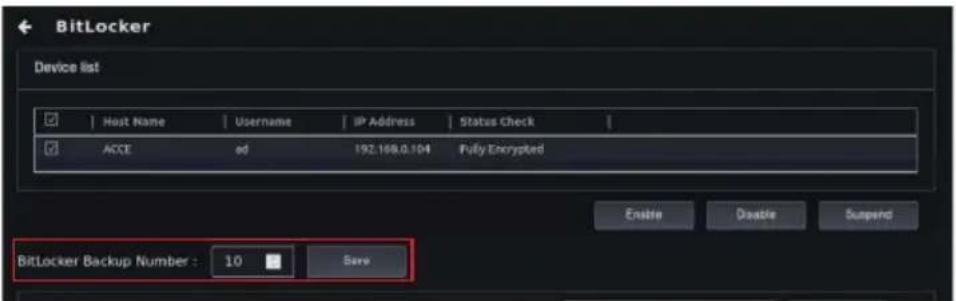 ASUS Pro WS X570-ACE - Changing the number of BitLocker backups - 1