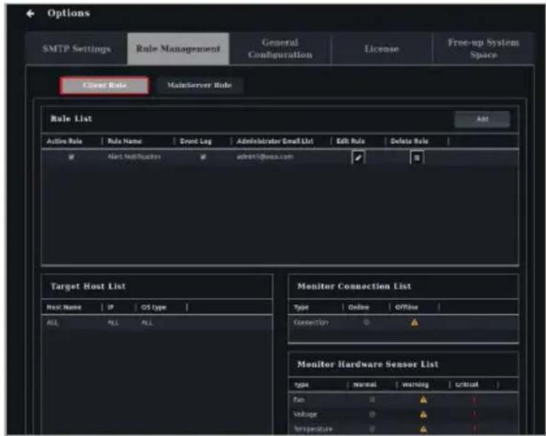 ASUS Pro WS X570-ACE - Client rule management - 1