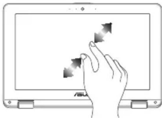 ASUS Chromebook C523 - Potažení od dolního okraje Stažení nebo roztažení prstů - 2