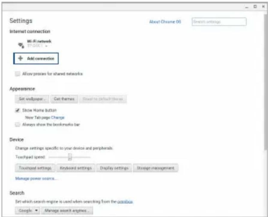 ASUS Chromebook C523 - Přidání sítového připojení - 1