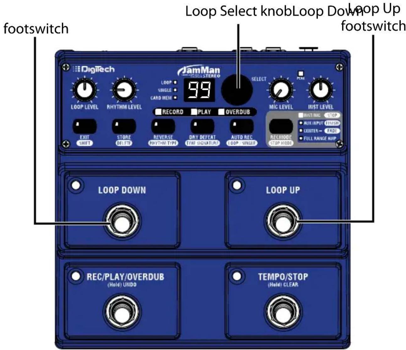 DIGITECH JamMan Stereo - Selecting a Loop - 1