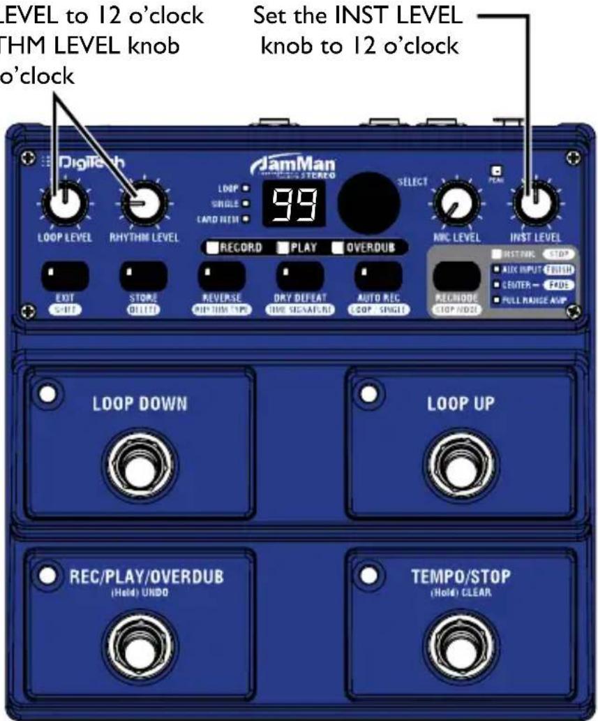 DIGITECH JamMan Stereo - Adjust the Recording Level - 1