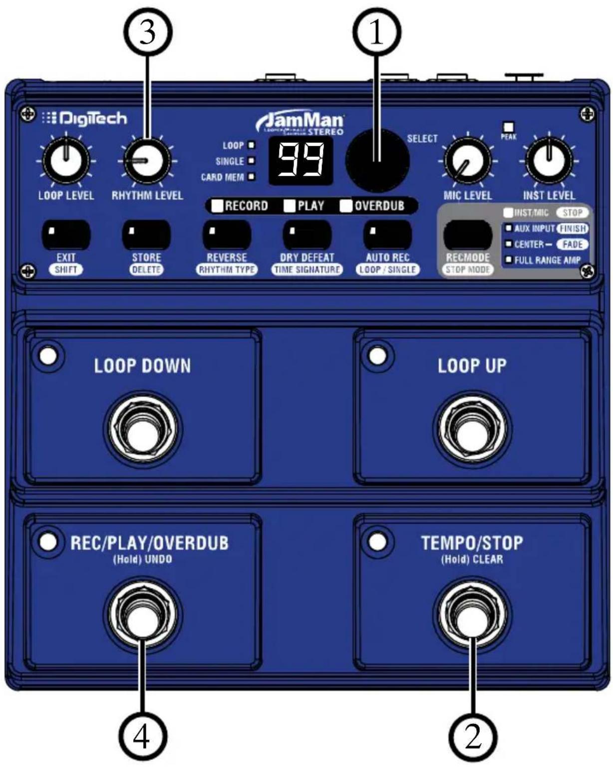 DIGITECH JamMan Stereo - Setting a Loop Tempo for Recording - 1