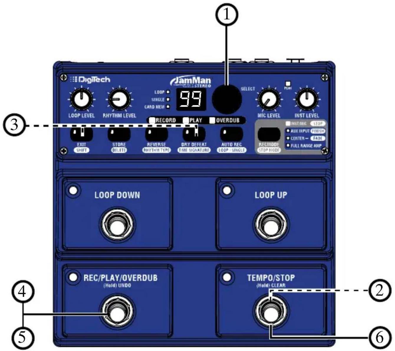 DIGITECH JamMan Stereo - Recording a Loop - Inst/Mic Input - 1