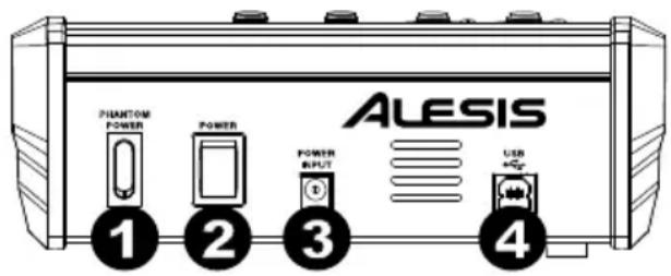 ALESIS MultiMix 4 USB FX - Panel trasero - 1