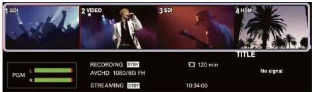 1 SDO 2 VIDEO 3 SDO 4 HDMI PGM L R RECORDING STBV AVCHD 1080/60i FH STREAMING STBV 120 min No signal TITLE