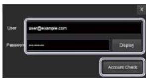 User user@example.com Password ---------------- Display Account Check