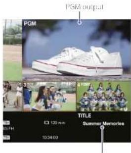 PGM output PGM TITLE Summer Memories 120 mm 10:08:00