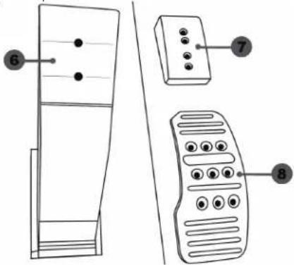 Diagram showing labeled components of a refrigerator with numbered parts and corresponding interior views