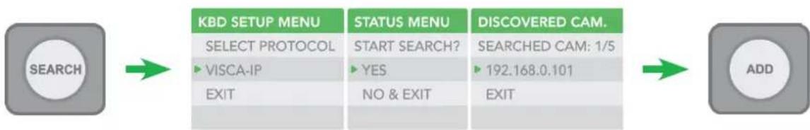 BirdDog PTZ Keyboard - Scanning the Local Network for Available VISCA over IP Cameras - 1