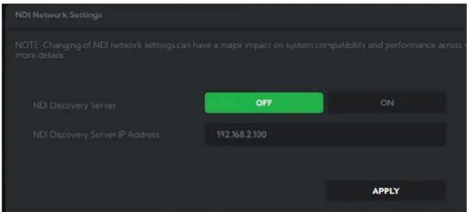 BirdDog PTZ Keyboard - NDI Network Settings - 1