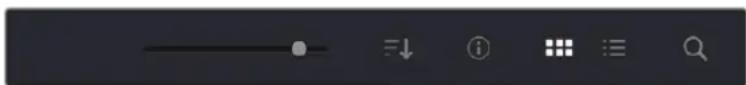 User interface toolbar with control buttons and navigation icons