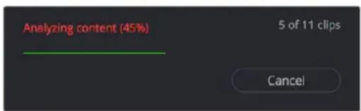 Analyzing content (45%) 5 of 11 clips Cancel
