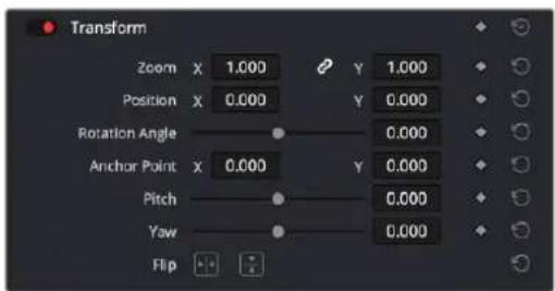 Transform Zoom X 1.000 Y 1.000 Position X 0.000 Y 0.000 Rotation Angle Anchor Point X 0.000 Y 0.000 Pitch Yaw Flip
