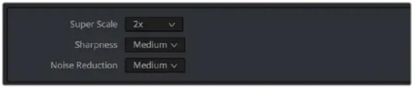 Super Scale 2x Sharpness Medium Noise Reduction Medium