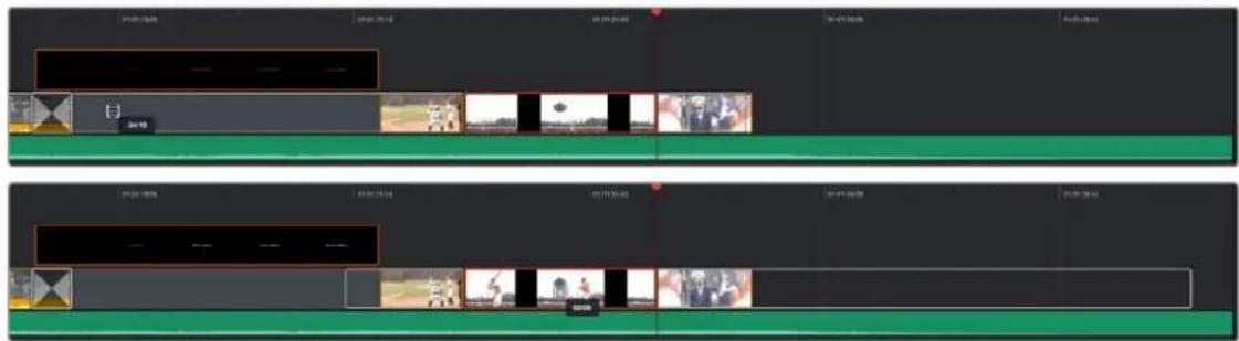 Screenshot of video editing software interface showing timeline and channel controls with Chinese labels
