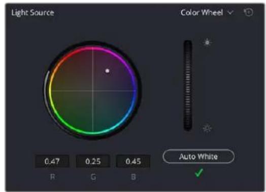 Light Source Color Wheel 0.47 0.25 0.45 Auto White R G B