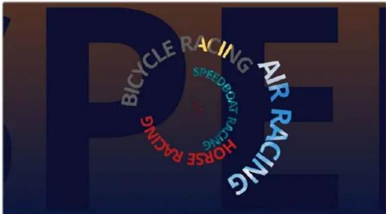 BICYCLE RACING SPEEDBOAT HACING HORSE RACING AIR RACING