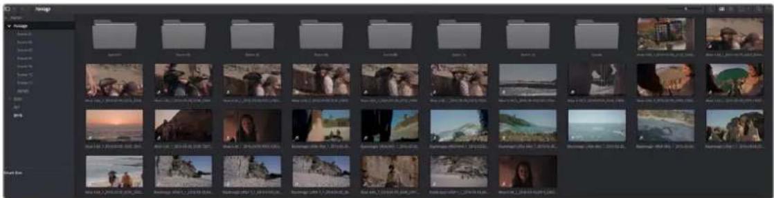 Screenshot of a video editing software interface showing multiple image thumbnails with Chinese labels and metadata.
