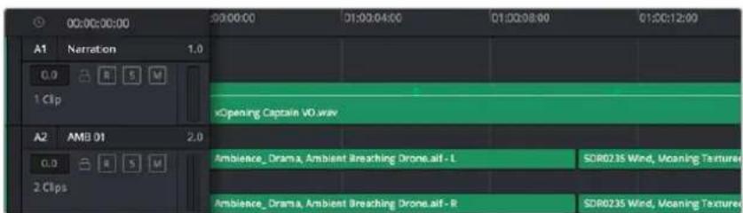 00:00:00:00 A1 Narraton 1.0 0.0 R S M 1 Clip xOpening Captain VO.wav A2 AMB 01 2.0 0.0 R S M 2 Clips Ambience_Drama, Ambient Breaching Drone.aiF - L Ambience_Drama, Ambient Breaching Drone.aiF - R SDR0235 Wind, Voaning Texture SDR0235 Wind, Voaning Texture