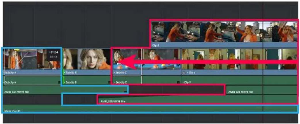 Clip A +01:04 05:14 Subclip A Subclip B Subclip C Clip V AMBI 021 WAVE File AMBI 021 WAVE File AMBI 021 WAVE File Movie Data