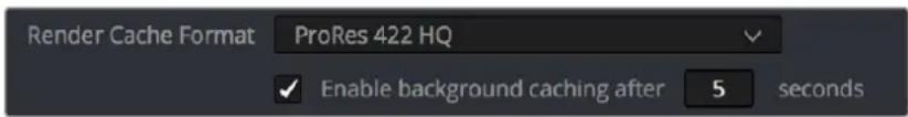 Render Cache Format ProRes 422 HQ ✓ Enable background caching after 5 seconds