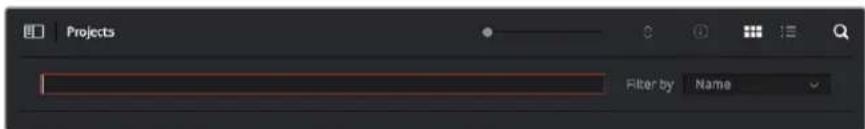 Projects Filter by Name