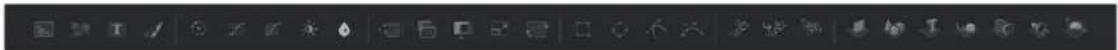 Toolbar with various editing and formatting icons in Chinese, including zoom, lock, and zoom controls