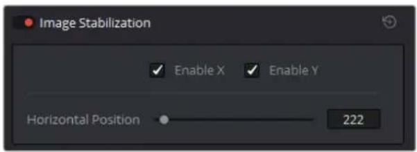 Image Stabilization Enable X Enable Y Horizontal Position 222