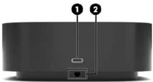 Diagram of a device with labeled parts, showing two numbered components connected to a central connector.