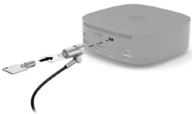 HP USB Type-C Dock G5 - Connecting an optional security cable - 1