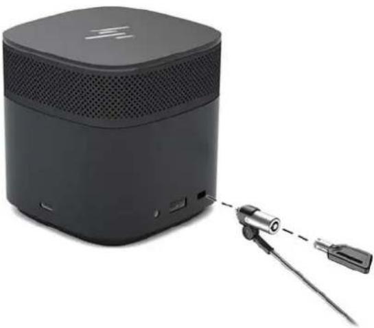 HP Thunderbolt Dock G2 - Připojení volitelného bezpečnostního kabelu - 2