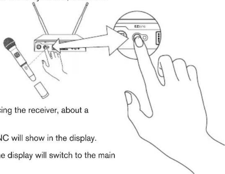 ing the receiver, about a IC will show in the display. e display will switch to the main