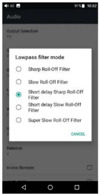 FiiO M11 Pro - Digital filter mode - 1