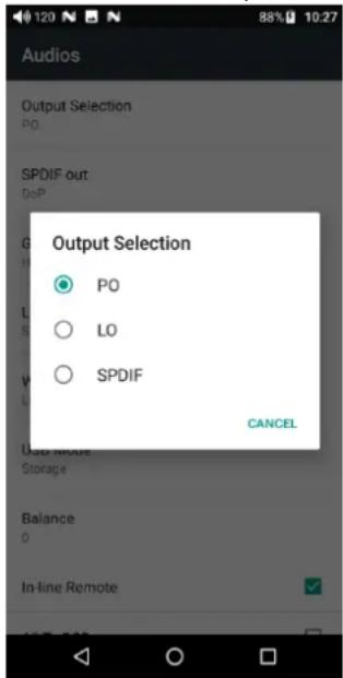 FiiO M15 - Output selection - 1