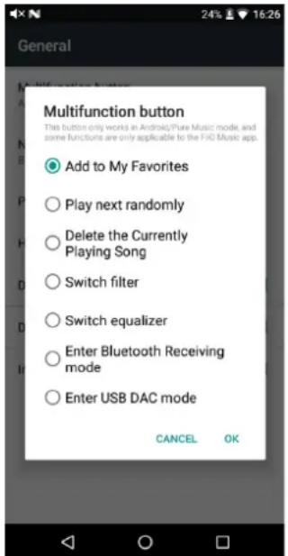 FiiO M15 - Short press the multifunction button - 1